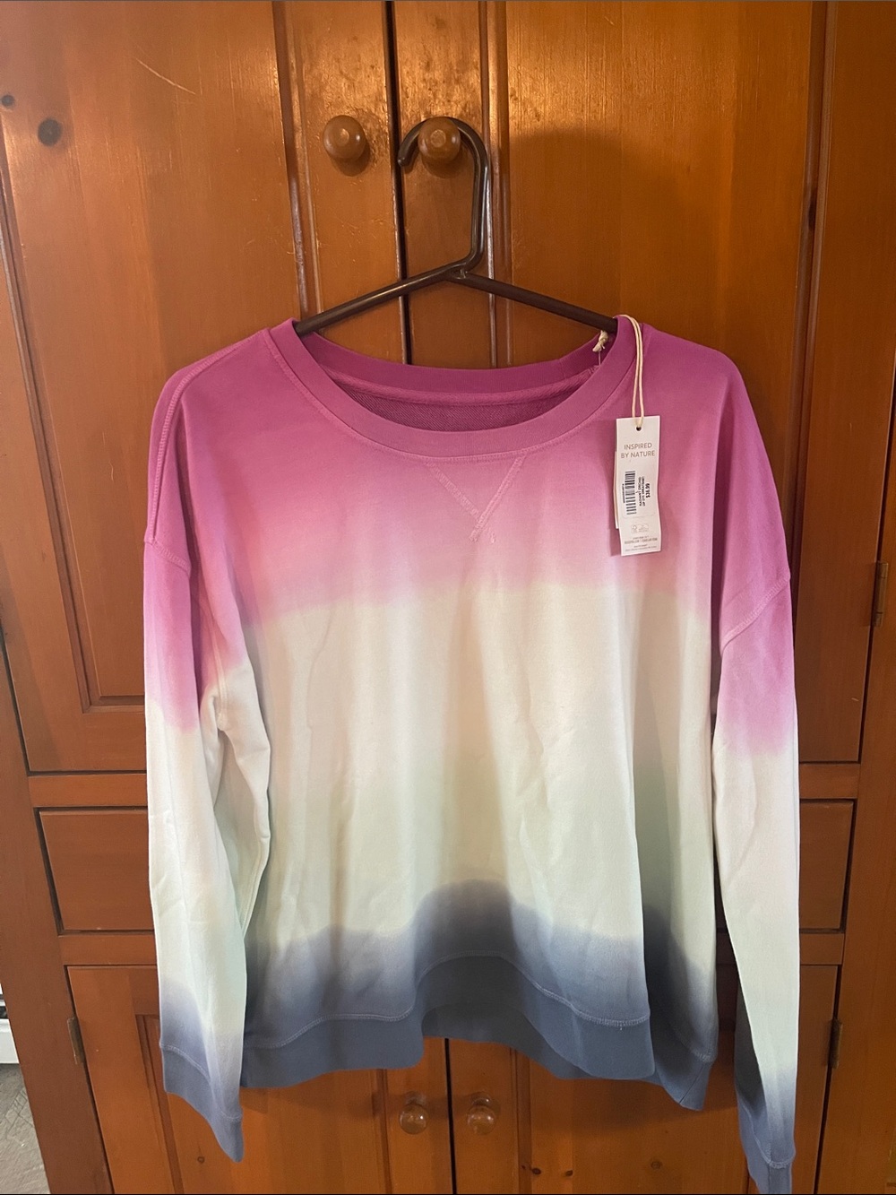 Cabela's Women's Ombre Crewneck Sweatshirt - Pink, White & Blue